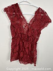 MaxSold Auction: Women&#39;s AvdLove Red Lace Sleeveless Top, Size M - Cobourg (Ontario, Canada) SELLER MANAGED Reseller  Online Auction - Burnham Street