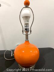 MaxSold Auction: MCM orange glass table lamp - Hamilton (Ontario, Canada) SELLER MANAGED Estate Sale Online Auction -  Chegwin Street