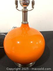 MaxSold Auction: MCM orange glass table lamp - Hamilton (Ontario, Canada) SELLER MANAGED Estate Sale Online Auction -  Chegwin Street