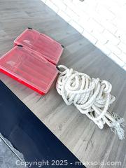 MaxSold Auction: 75 feet Anchor rope and tackle boxes - Cocoa (Florida, USA) SELLER MANAGED Estate Sale Online Auction - Broadcast Court.