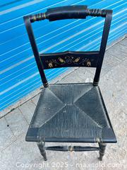 MaxSold Auction: Antique black wooden chair - Cocoa (Florida, USA) SELLER MANAGED Estate Sale Online Auction - Broadcast Court.