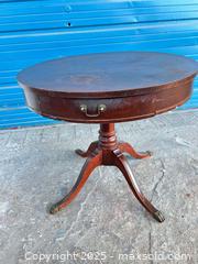 MaxSold Auction: Antique round top table - Cocoa (Florida, USA) SELLER MANAGED Estate Sale Online Auction - Broadcast Court.