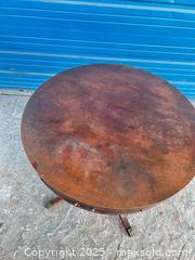 MaxSold Auction: Antique round top table - Cocoa (Florida, USA) SELLER MANAGED Estate Sale Online Auction - Broadcast Court.