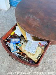 MaxSold Auction: Antique round top table - Cocoa (Florida, USA) SELLER MANAGED Estate Sale Online Auction - Broadcast Court.