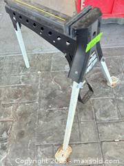 MaxSold Auction: Black Max clamp holder design sawhorse - Cocoa (Florida, USA) SELLER MANAGED Estate Sale Online Auction - Broadcast Court.