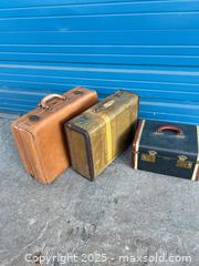 MaxSold Auction: Three vintage luggage pieces - Cocoa (Florida, USA) SELLER MANAGED Estate Sale Online Auction - Broadcast Court.