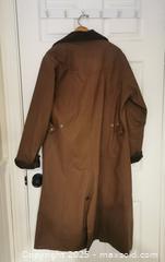 MaxSold Auction: Oxford Blue Womens Full Length Waxed Coat  - Mallorytown (Ontario, Canada) SELLER MANAGED Downsizing Online Auction - County Road 2