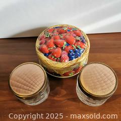 MaxSold Auction: 2 Dominion Glass Jars with Lids and Small Metal Tin - Grimsby (Ontario, Canada) SELLER MANAGED Reseller Online Auction - Mountview Avenue