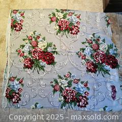 MaxSold Auction: 34" x 70" Barkcloth Panel Floral Fabric Grey Peonies - Grimsby (Ontario, Canada) SELLER MANAGED Reseller Online Auction - Mountview Avenue