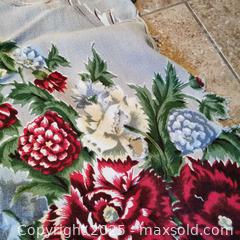 MaxSold Auction: 34" x 70" Barkcloth Panel Floral Fabric Grey Peonies - Grimsby (Ontario, Canada) SELLER MANAGED Reseller Online Auction - Mountview Avenue