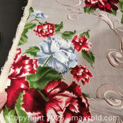 MaxSold Auction: 34"x36" Barkcloth Panel Floral Fabric Grey Peonies - Grimsby (Ontario, Canada) SELLER MANAGED Reseller Online Auction - Mountview Avenue