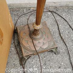 MaxSold Auction: Antique Bridge Arm Lamp with Mica Shade Pieces - Grimsby (Ontario, Canada) SELLER MANAGED Reseller Online Auction - Mountview Avenue