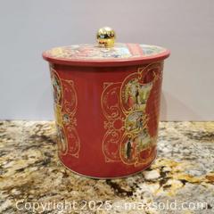 MaxSold Auction: French Cookie Jar Metal Biscuit Tin - Grimsby (Ontario, Canada) SELLER MANAGED Reseller Online Auction - Mountview Avenue