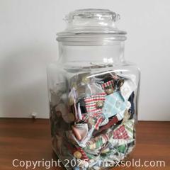 MaxSold Auction: Large Glass Jar filled with Buttons/Fabric Scraps - Grimsby (Ontario, Canada) SELLER MANAGED Reseller Online Auction - Mountview Avenue