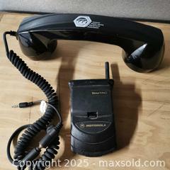 MaxSold Auction: Motorola StarTAC flip phone and Corded Handset - Grimsby (Ontario, Canada) SELLER MANAGED Reseller Online Auction - Mountview Avenue
