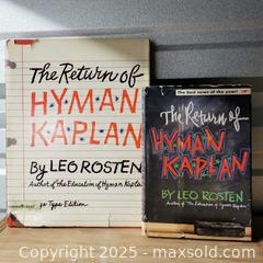 MaxSold Auction: Return of Hyman Kaplan by Leo Rosten, 2 Versions including Large Print - Grimsby (Ontario, Canada) SELLER MANAGED Reseller Online Auction - Mountview Avenue