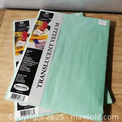 MaxSold Auction: Set of 2 Sealed Vellum Pages Mint Green Stationery Sheets  - Grimsby (Ontario, Canada) SELLER MANAGED Reseller Online Auction - Mountview Avenue