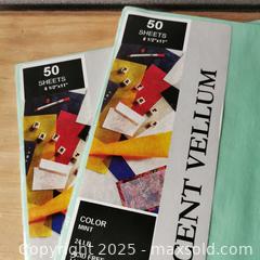 MaxSold Auction: Set of 2 Sealed Vellum Pages Mint Green Stationery Sheets  - Grimsby (Ontario, Canada) SELLER MANAGED Reseller Online Auction - Mountview Avenue