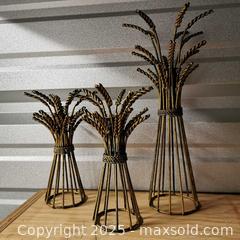 MaxSold Auction: Set of 3 Metal Wheat Sheaf Candlestick Holders - Grimsby (Ontario, Canada) SELLER MANAGED Reseller Online Auction - Mountview Avenue