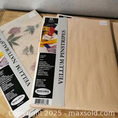 MaxSold Auction: Set of 3 Sealed Vellum Pages Stationery Sheets Floral Striped - Grimsby (Ontario, Canada) SELLER MANAGED Reseller Online Auction - Mountview Avenue