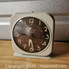MaxSold Auction: Silver Bell Monogram Westclox Alarm Clock Vintage - Grimsby (Ontario, Canada) SELLER MANAGED Reseller Online Auction - Mountview Avenue