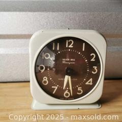 MaxSold Auction: Silver Bell Monogram Westclox Alarm Clock Vintage - Grimsby (Ontario, Canada) SELLER MANAGED Reseller Online Auction - Mountview Avenue