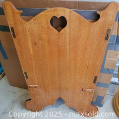 MaxSold Auction: Vintage Wooden Cradle with Painted Side Panels - Grimsby (Ontario, Canada) SELLER MANAGED Reseller Online Auction - Mountview Avenue