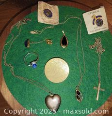 MaxSold Auction: Vintage 10k-12k-14k Gold Filled Jewelry Lot (Pendant, Pins, Necklaces, Ring) - South Heidelberg Township (Pennsylvania, USA) SELLER MANAGED Downsizing Online Auction - North Galen Hall Road