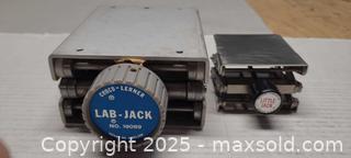MaxSold Auction: 2x Small Vintage Metal LAB-JACK &#38; LITTLE JACK mini jacks - Toronto (Ontario, Canada) PARTNER MANAGED Reseller Online Auction - Queen Street West