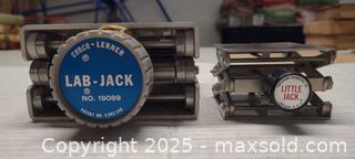 MaxSold Auction: 2x Small Vintage Metal LAB-JACK &#38; LITTLE JACK mini jacks - Toronto (Ontario, Canada) PARTNER MANAGED Reseller Online Auction - Queen Street West