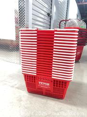 MaxSold Auction: VEVOR Stackable Retail Shopping Baskets — Lot of 19 - Toronto (Ontario, Canada) SELLER MANAGED Downsizing Online Auction - Duncan Mills Road (STORAGE)