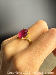 MaxSold Auction: SENSATIONAL! High-Quality Sterling Silver, Gold &#38; Ruby Statement Ring  - Victoria (British Columbia, Canada) PARTNER MANAGED Estate Sale Online Auction PART 3 - Bay Street