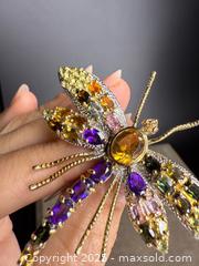 MaxSold Auction: SENSATIONAL! High-Quality Sterling Silver, Gold, Topaz, Amethyst, Citrine &#38; Peridot Dragonfly Brooch (Large) - Victoria (British Columbia, Canada) PARTNER MANAGED Estate Sale Online Auction PART 3 - Bay Street