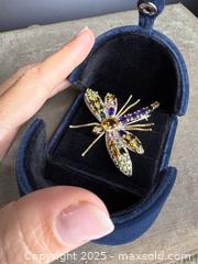 MaxSold Auction: SENSATIONAL! High-Quality Sterling Silver, Gold, Topaz, Amethyst, Citrine &#38; Peridot Dragonfly Brooch (Large) - Victoria (British Columbia, Canada) PARTNER MANAGED Estate Sale Online Auction PART 3 - Bay Street