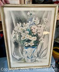 MaxSold Auction: 1939 Vintage Georgina Klitgaard Daisies Art Print of Painting - Framed  - Stoughton (Massachusetts, USA) SELLER MANAGED Downsizing Online Auction - West Street