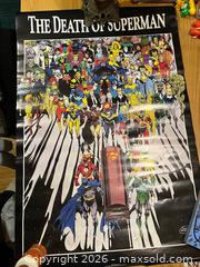 MaxSold Auction: 2 Vintage “Death of Superman” Posters DC Comics - Stoughton (Massachusetts, USA) SELLER MANAGED Downsizing Online Auction - West Street