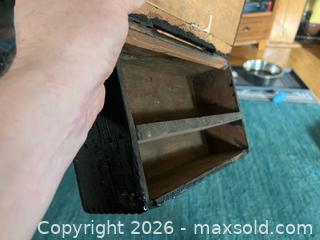 MaxSold Auction: Antique Apothecary or Sewing Storage Hinged Wooden Box  - Stoughton (Massachusetts, USA) SELLER MANAGED Downsizing Online Auction - West Street
