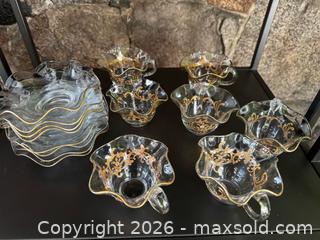 MaxSold Auction: Glass & Gold Teacups/Saucers - Stoughton (Massachusetts, USA) SELLER MANAGED Downsizing Online Auction - West Street