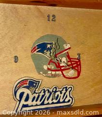 MaxSold Auction: Homemade Wooden New England Patriots Wall Clock  - Stoughton (Massachusetts, USA) SELLER MANAGED Downsizing Online Auction - West Street