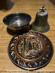 MaxSold Auction: Silverplate and Copper metal lot Bell and Bowl - Stoughton (Massachusetts, USA) SELLER MANAGED Downsizing Online Auction - West Street