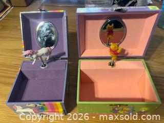 MaxSold Auction: Two Jewelry Music Boxes - Winnie the Pooh Disney , Unicorn Horse  - Stoughton (Massachusetts, USA) SELLER MANAGED Downsizing Online Auction - West Street
