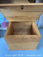 MaxSold Auction: Vintage Oak Church Ballot Offering Voting Box Crate  - Stoughton (Massachusetts, USA) SELLER MANAGED Downsizing Online Auction - West Street