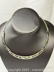 MaxSold Auction: Vintage Alpaca Necklace with abalone made in Mexico - Menlo Park (California, USA) SELLER MANAGED Downsizing Online Auction - Henderson Place