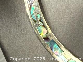MaxSold Auction: Vintage Alpaca Necklace with abalone made in Mexico - Menlo Park (California, USA) SELLER MANAGED Downsizing Online Auction - Henderson Place