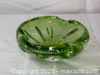 MaxSold Auction: Vintage Green Art Glass Ashtray - Menlo Park (California, USA) SELLER MANAGED Downsizing Online Auction - Henderson Place
