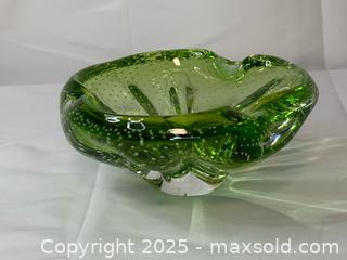 MaxSold Auction: Vintage Green Art Glass Ashtray - Menlo Park (California, USA) SELLER MANAGED Downsizing Online Auction - Henderson Place