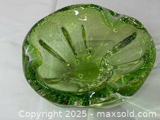 MaxSold Auction: Vintage Green Art Glass Ashtray - Menlo Park (California, USA) SELLER MANAGED Downsizing Online Auction - Henderson Place