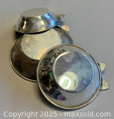 MaxSold Auction: (3) Vintage 900 SILVER Nesting Trinket Bowls Decorated with Bow &#38; Pearl - Marked  - Toronto (Ontario, Canada) PARTNER MANAGED Reseller Online Auction - Queen Street West.