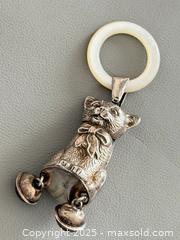 MaxSold Auction: Antique British STERLING Silver &#38; Mother of Pearl Cat Baby&#39;s Rattle - Hallmarked  - Toronto (Ontario, Canada) PARTNER MANAGED Reseller Online Auction - Queen Street West.