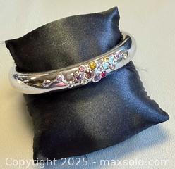 MaxSold Auction: Custom Made Sterling Silver Tourmaline &#38; Multi Colored Sapphires Bangle with Appraisal - Marked - Toronto (Ontario, Canada) PARTNER MANAGED Reseller Online Auction - Queen Street West.